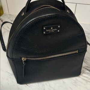 Kate Spade Black Textured Backpack